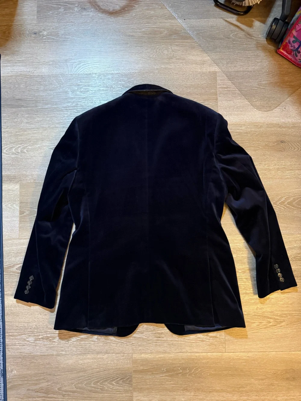 J. Crew Navy Velvet Single-Button Blazer